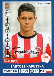 Sticker Bartosz Kapustka - Ekstraklasa 2015-2016 n. 34 - Panini