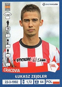 Sticker Lukasz Zejdler - Ekstraklasa 2015-2016 n. 35 - Panini