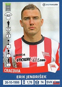 Sticker Erik Jendrisek - Ekstraklasa 2015-2016 n. 37 - Panini