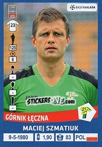 Cromo Maciej Szmatiuk - Ekstraklasa 2015-2016 - Panini