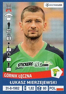 Cromo łukasz Mierzejewski - Ekstraklasa 2015-2016 - Panini