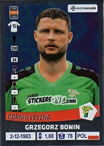 Sticker Grzegorz Bonin - Ekstraklasa 2015-2016 - Panini