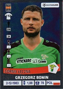 Cromo Grzegorz Bonin - Ekstraklasa 2015-2016 n. 56 - Panini