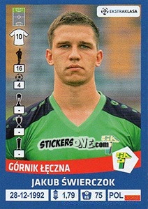 Figurina Jakub Swierczok - Ekstraklasa 2015-2016 - Panini