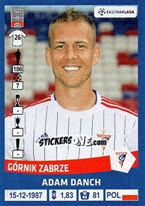 Sticker Adam Danch - Ekstraklasa 2015-2016 n. 65 - Panini