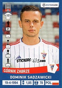 Sticker Dominik Sadzawicki - Ekstraklasa 2015-2016 n. 71 - Panini