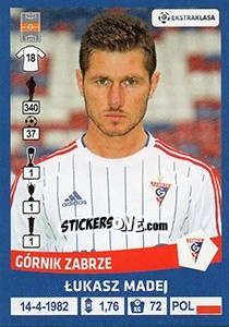 Sticker Lukasz Madej - Ekstraklasa 2015-2016 n. 74 - Panini