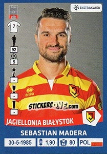 Sticker Sebastian Madera - Ekstraklasa 2015-2016 - Panini