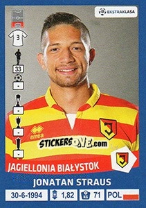 Sticker Jonatan Straus - Ekstraklasa 2015-2016 n. 88 - Panini