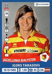 Sticker Igors Tarasovs - Ekstraklasa 2015-2016 n. 89 - Panini