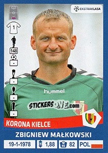 Cromo Zbigniew Malkowski - Ekstraklasa 2015-2016 - Panini