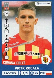 Sticker Piotr Rogala - Ekstraklasa 2015-2016 - Panini