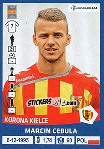 Sticker Marcin Cebula - Ekstraklasa 2015-2016 - Panini