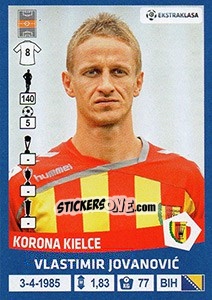 Sticker Vlastimir Jovanovic - Ekstraklasa 2015-2016 n. 118 - Panini