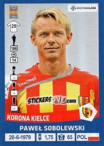 Cromo Pawel Sobolewski - Ekstraklasa 2015-2016 n. 121 - Panini