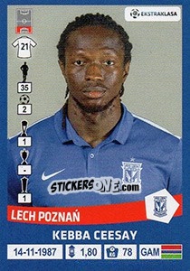 Sticker Kebba Ceesay - Ekstraklasa 2015-2016 n. 130 - Panini