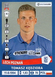Sticker Tomasz Kedziora - Ekstraklasa 2015-2016 n. 134 - Panini