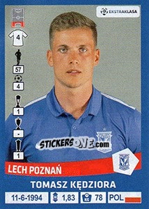 Cromo Tomasz Kedziora - Ekstraklasa 2015-2016 - Panini