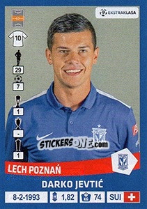 Sticker Darko Jevtic - Ekstraklasa 2015-2016 n. 137 - Panini