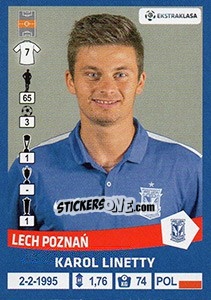 Sticker Karol Linetty - Ekstraklasa 2015-2016 - Panini