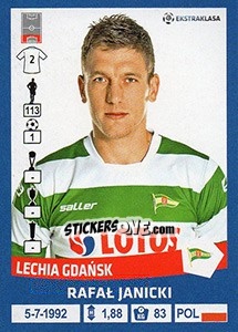Sticker Rafal Janicki - Ekstraklasa 2015-2016 n. 149 - Panini