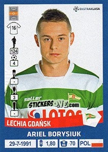 Sticker Ariel Borysiuk - Ekstraklasa 2015-2016 n. 156 - Panini