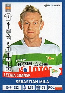 Sticker Sebastian Mila - Ekstraklasa 2015-2016 n. 161 - Panini