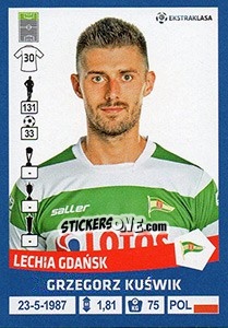 Sticker Grzegorz Kuswik - Ekstraklasa 2015-2016 n. 165 - Panini