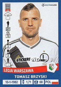 Sticker Tomasz Brzyski - Ekstraklasa 2015-2016 n. 172 - Panini