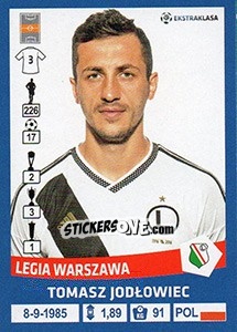 Sticker Thomasz Jodlowiec - Ekstraklasa 2015-2016 n. 180 - Panini