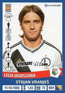 Sticker Stojan Vranjes - Ekstraklasa 2015-2016 n. 182 - Panini
