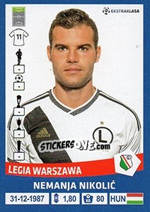 Sticker Nemanja Nikolic - Ekstraklasa 2015-2016 n. 183 - Panini