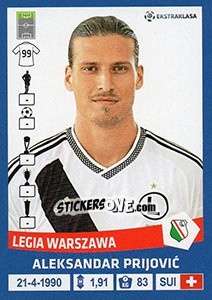 Cromo Aleksandar Prijovic - Ekstraklasa 2015-2016 - Panini