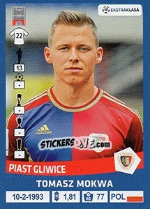 Sticker Tomasz Mokwa - Ekstraklasa 2015-2016 n. 194 - Panini