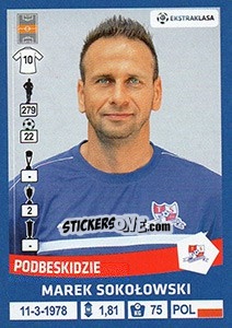 Sticker Marek Sokolowski - Ekstraklasa 2015-2016 n. 225 - Panini