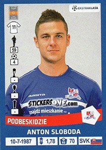 Sticker Anton Sloboda - Ekstraklasa 2015-2016 n. 226 - Panini