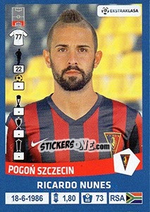 Figurina Ricardo Nunes - Ekstraklasa 2015-2016 n. 237 - Panini