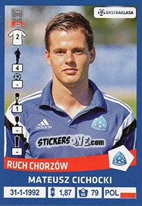 Sticker Mateusz Cichocki - Ekstraklasa 2015-2016 n. 254 - Panini
