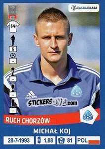 Sticker Michal Koj - Ekstraklasa 2015-2016 - Panini