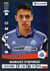 Sticker Mariusz Stepinski - Ekstraklasa 2015-2016 n. 270 - Panini