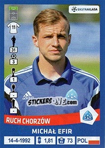Sticker Michal Efir - Ekstraklasa 2015-2016 n. 271 - Panini