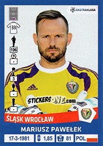 Cromo Mariusz Pawelek - Ekstraklasa 2015-2016 - Panini