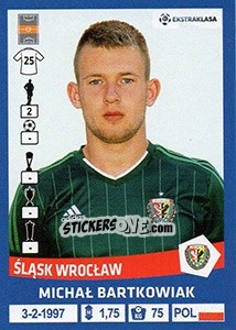 Sticker Michal Bartkowiak - Ekstraklasa 2015-2016 n. 281 - Panini