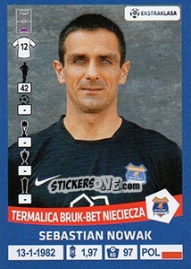 Sticker Sebastian Nowak - Ekstraklasa 2015-2016 n. 294 - Panini