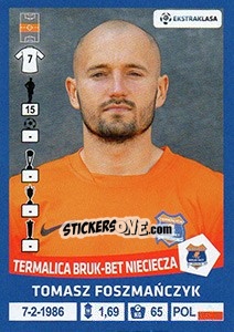 Sticker Tomasz Foszmanszyk - Ekstraklasa 2015-2016 n. 305 - Panini