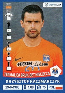 Sticker Krzysztof Kaczmarczyk - Ekstraklasa 2015-2016 n. 306 - Panini