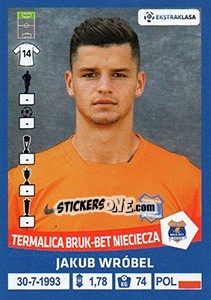 Sticker Jakub Wrobel - Ekstraklasa 2015-2016 n. 311 - Panini