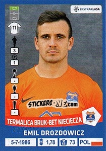 Sticker Emil Drozdowicz - Ekstraklasa 2015-2016 n. 312 - Panini