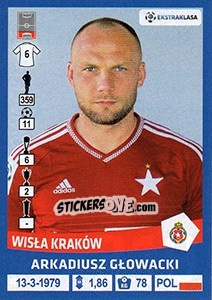 Sticker Arkadiusz Glowacki - Ekstraklasa 2015-2016 n. 319 - Panini