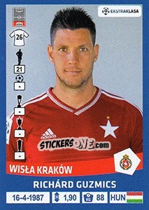 Sticker Richard Guzmics - Ekstraklasa 2015-2016 n. 320 - Panini